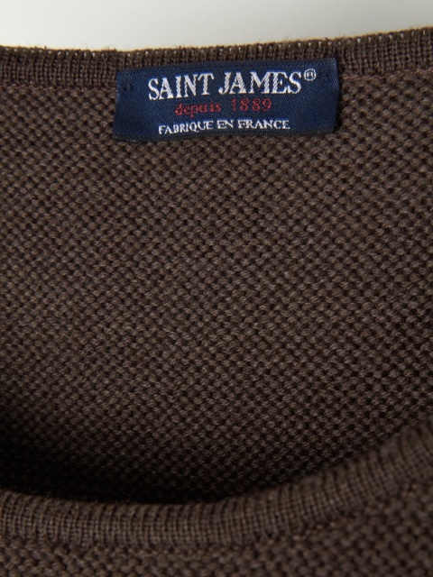 SAINT JAMES - mięciutki sweter tunika wełna czekoladowy brąz - 36