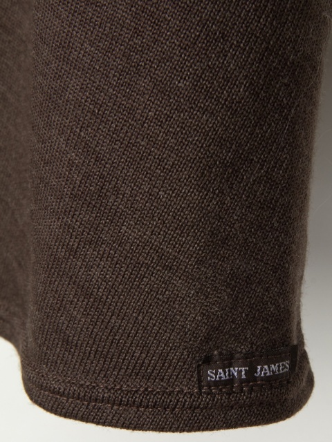 SAINT JAMES - mięciutki sweter tunika wełna czekoladowy brąz - 36