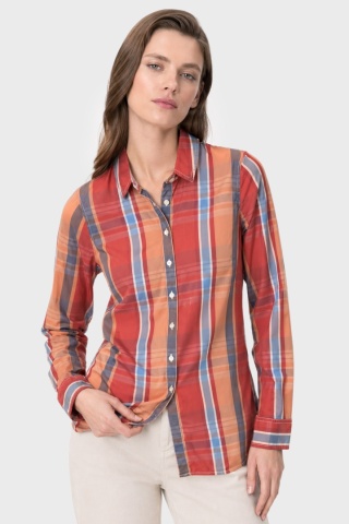 TOMMY HILFIGER - bluzka koszulowa w kratkę - 36