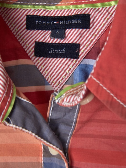 TOMMY HILFIGER - bluzka koszulowa w kratkę - 36