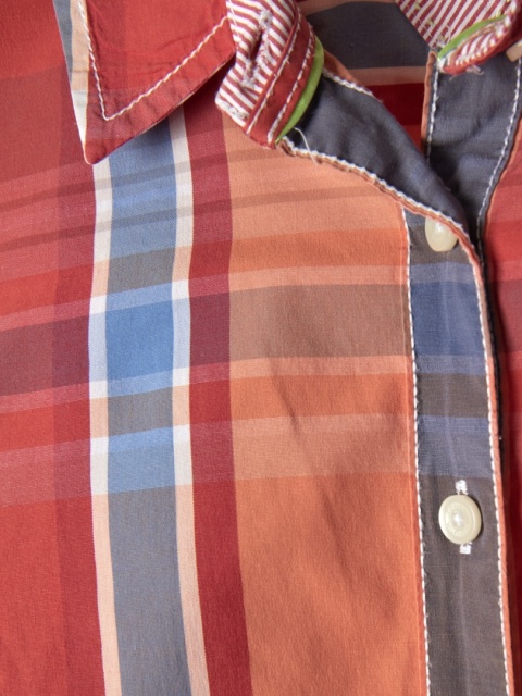 TOMMY HILFIGER - bluzka koszulowa w kratkę - 36
