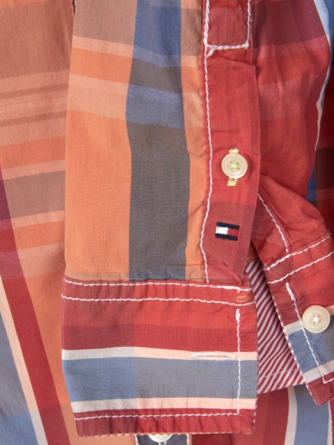 TOMMY HILFIGER - bluzka koszulowa w kratkę - 36