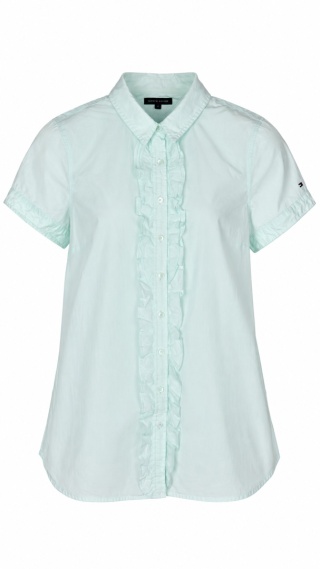 TOMMY HILFIGER-śliczna bluzka koszulowa miętowa-38