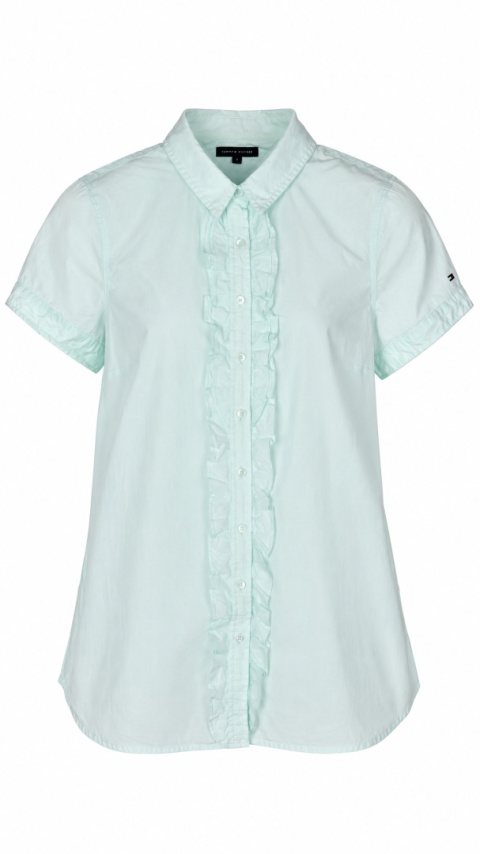 TOMMY HILFIGER-śliczna bluzka koszulowa miętowa-38