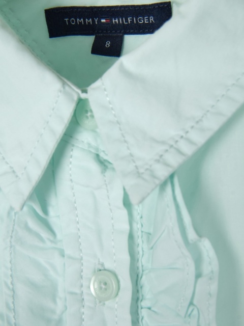 TOMMY HILFIGER-śliczna bluzka koszulowa miętowa-38