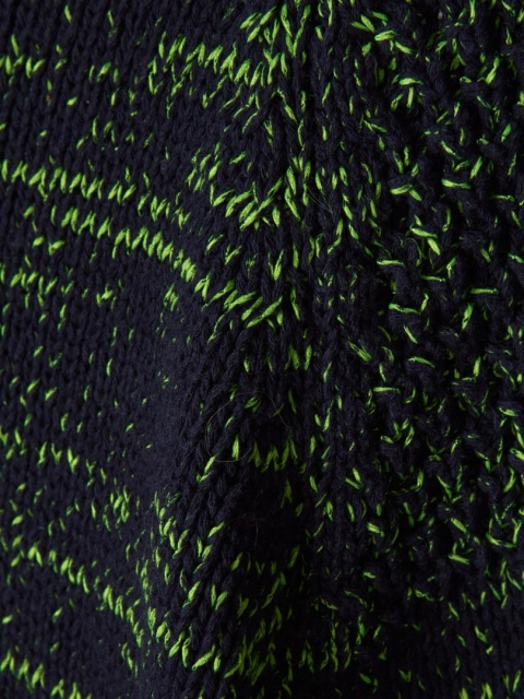TOPSHOP - wyjątkowy sweter bawełna melanż soczysta zieleń z granatem - S/M