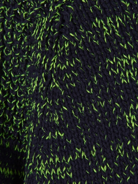 TOPSHOP - wyjątkowy sweter bawełna melanż soczysta zieleń z granatem - S/M