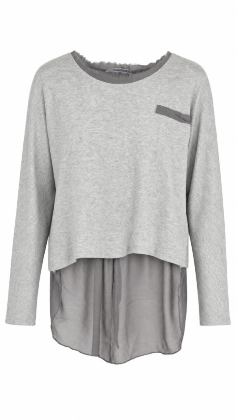 ULDAHL - luksusowa zwiewna tunika oversize piękna szarość - S/M