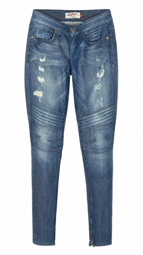 VINTAGE 1 - unikatowe spodnie jeans dziury - 27