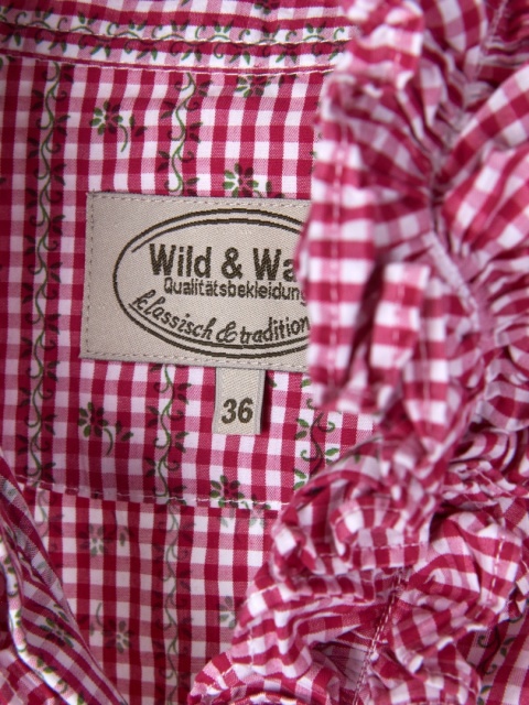 WILD&WALD - ciekawa bluzka drobna kratka śliczny żabot - 36