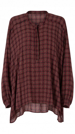 ZARA delikatna bluzka koszulowa piękna kratka naturalna wiskoza one size