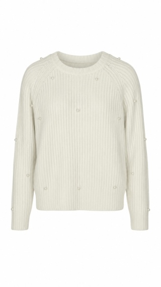 ZARA - niepowtarzalny sweter angora z perełkami - S