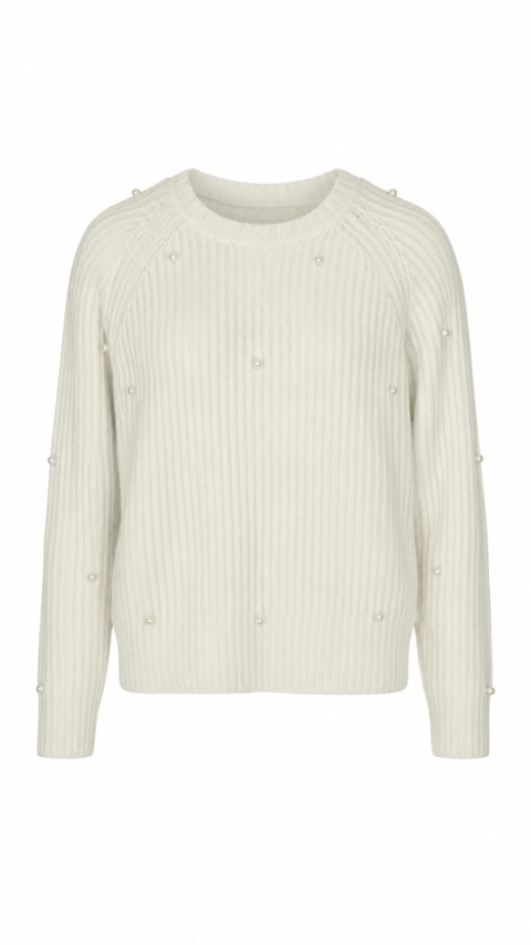 ZARA - niepowtarzalny sweter angora z perełkami - S