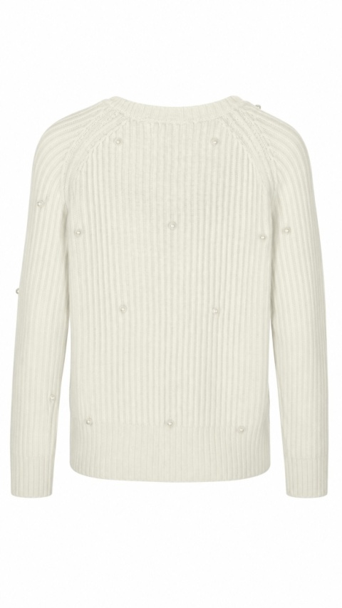 ZARA - niepowtarzalny sweter angora z perełkami - S