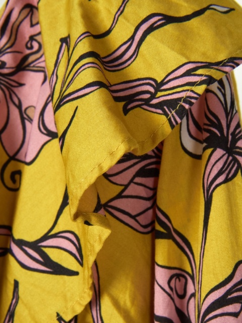 ZARA zalotna bluzka body top z falbanką na jedno ramię słoneczny kolor M/L