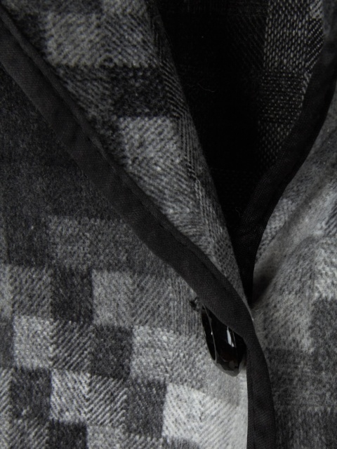 Zjawiskowe ponczo w drobną kratkę bawełna wiskoza oversize - one size