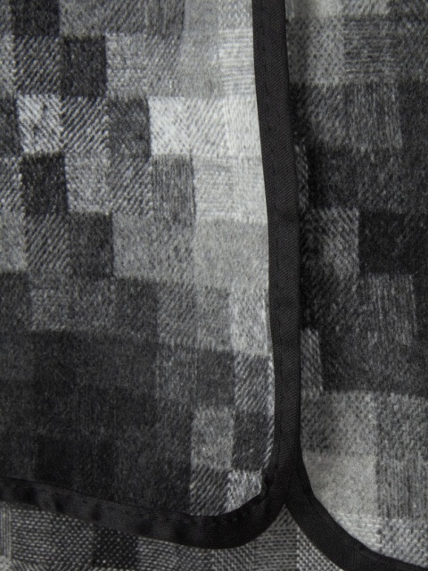 Zjawiskowe ponczo w drobną kratkę bawełna wiskoza oversize - one size