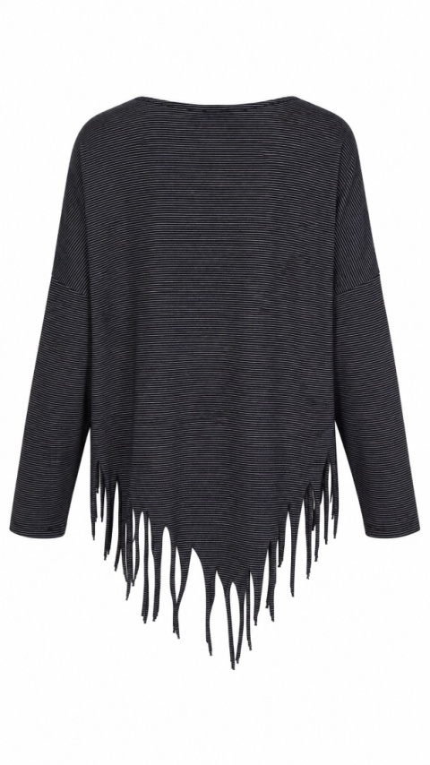 BORIS INDUSTRIES - wyszukana bluzka z frędzlami bawełna one size oversize