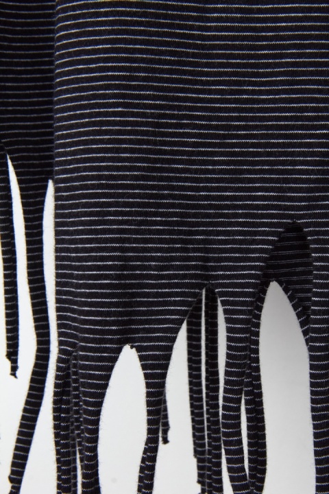 BORIS INDUSTRIES - wyszukana bluzka z frędzlami bawełna one size oversize