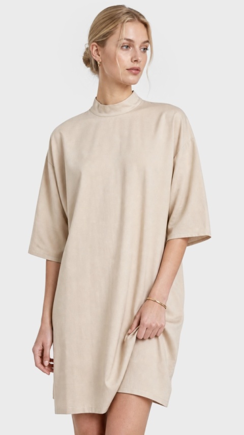 COS - cudna biszkoptowa sukienka modal jak jedwab mięsista oversize - XS/S
