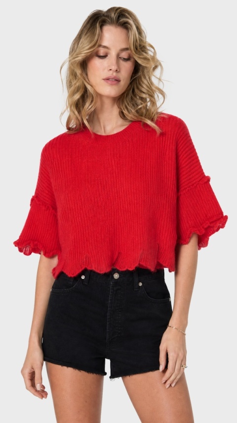 ESSENTIEL ANTWERP - mięciutka bluzka sweter otulacz ramion - S/M