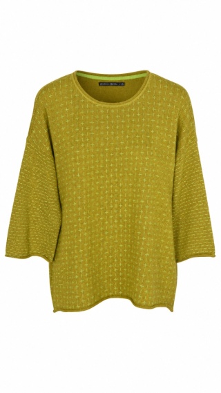 GUDRUN SJODEN - zjawiskowy sweter len bawełna oversize - M/L