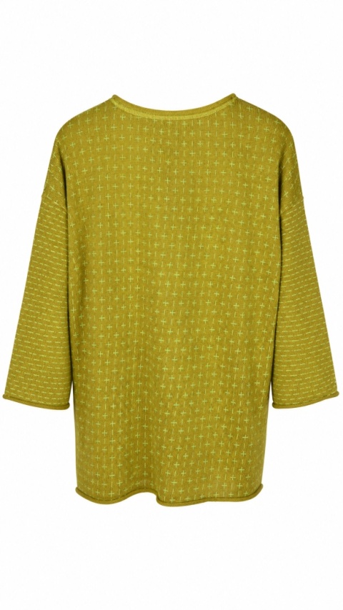 GUDRUN SJODEN - zjawiskowy sweter len bawełna oversize - M/L