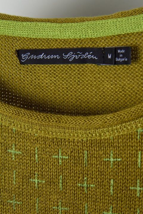 GUDRUN SJODEN - zjawiskowy sweter len bawełna oversize - M/L