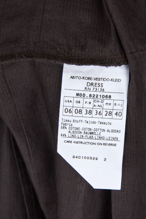 MAX&Co. - minimalistyczna sukienka kolor gorzkiej czekolady bawełna len 36