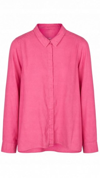 MARKS&SPENCER bluzka koszulowa szlachetny len energetyczna magenta L