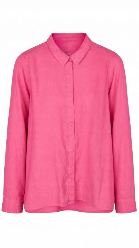 MARKS&SPENCER bluzka koszulowa szlachetny len energetyczna magenta L