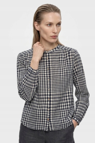 MARKS&SPENCER -mięciutka bluzka wiskoza szlachetny len drobna kratka - 38