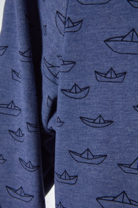 NAKETANO - mięciutka bluza motyw marine papierowe łódeczki otulacz komin S