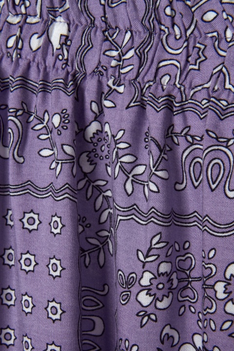 Niespotykana spódnica piękny lawendowy kolor wiskoza wzór patchwork - M