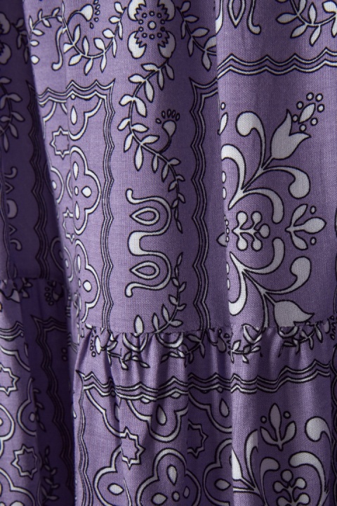 Niespotykana spódnica piękny lawendowy kolor wiskoza wzór patchwork - M