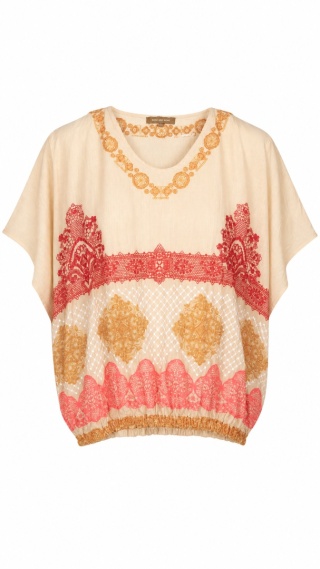ROSE AND ROSE - poszukiwana bluzka haftowana karmelowy kolor - L
