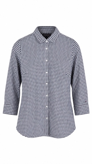 TOMMY HILFIGER - bluzka koszulowa wysokogatunkowa bawełna kratka vichy - 36