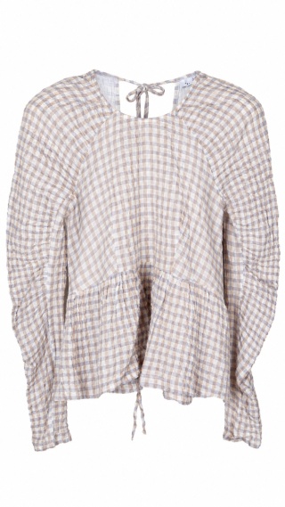 TOPSHOP - śliczna pastelowa bluzka z falbaną odkryte plecy - S