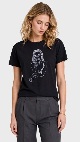 TOPSHOP - wyszukana bluzka motyw twarzy haftowana bawełna - S