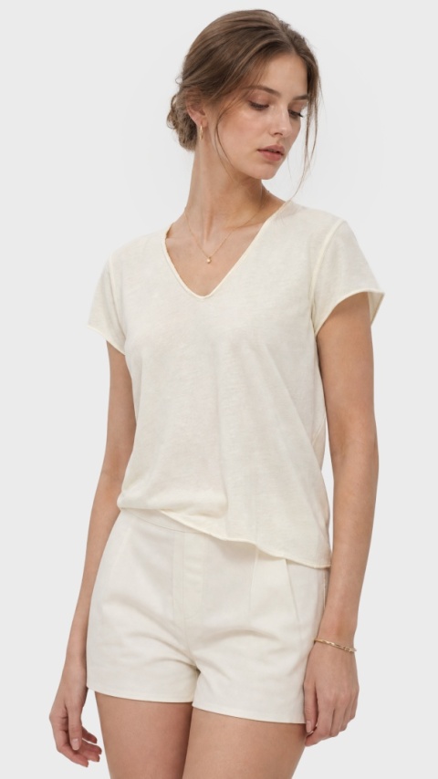 ZADIG&VOLTAIRE luźna bluzka mięciutka bawełna cream S/M