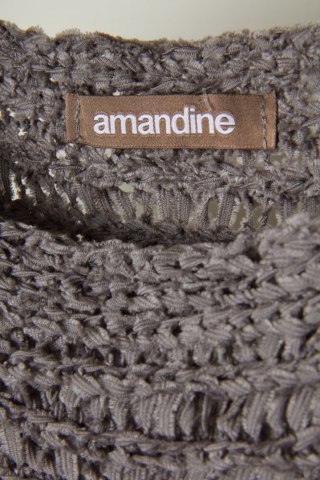 AMANDINE artystyczny sweter kamizelka one size oversize piękna szarość