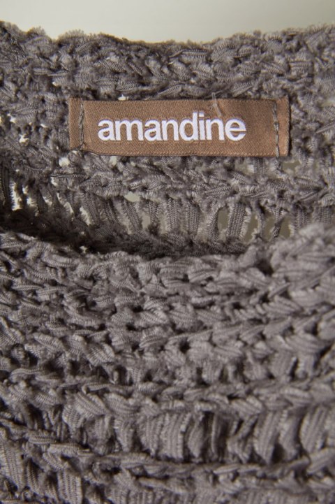 AMANDINE artystyczny sweter kamizelka one size oversize piękna szarość
