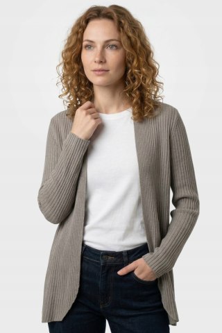 ANNA JUSTPER włoski sweter z domieszką wełny kaszmiru mleczna kawa M/L