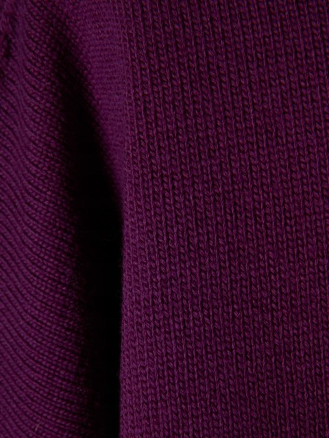 ANNETTE GORTZ mięciutki sweter wełna merynosa jagodowy kolor oversize M
