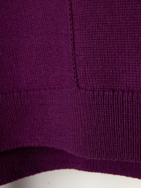 ANNETTE GORTZ mięciutki sweter wełna merynosa jagodowy kolor oversize M