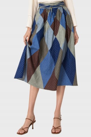 BOGNER wyszukana spódnica patchwork vintage cudne kolory S/M