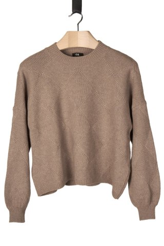 C&A sweter z domieszką wełny oversize piękny splot kakaowy kolor L