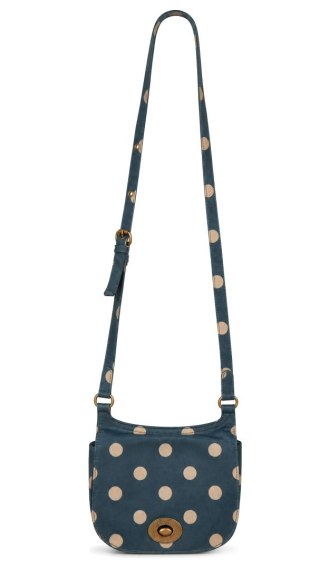 CATH KIDSTON mała turkusowa torebka w groszki matowa bawełna powlekana
