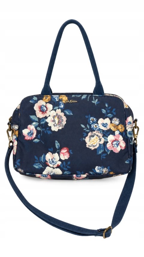 CATH KIDSTON wyjątkowa kolorowa torebka ciemny granat matowa piękne kwiaty