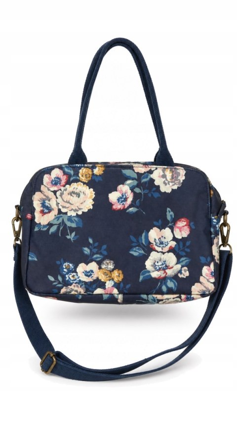 CATH KIDSTON wyjątkowa kolorowa torebka ciemny granat matowa piękne kwiaty
